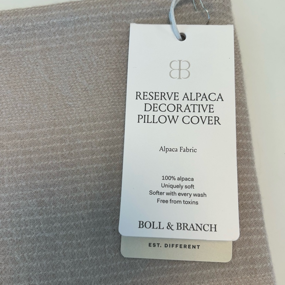 Boll & Branch Tan Alpaca Decorative Pillow Cover - 14” x 34”